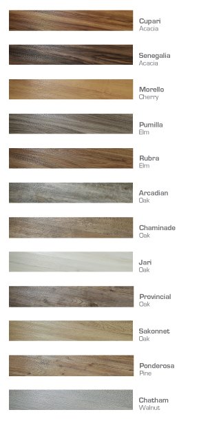 Color Chart for Castle & Cottage Hallmark Luxury Vinyl Flooring