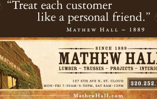 Mathew Hall lumber logo Spotlight Dealer for Hallmark Floors