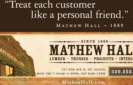 Mathew Hall lumber logo Spotlight Dealer for Hallmark Floors