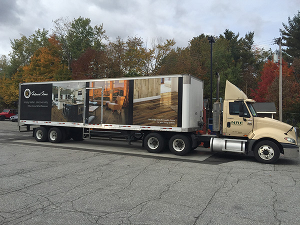 NRF delivery truck trailer featuring Hallmark Floors