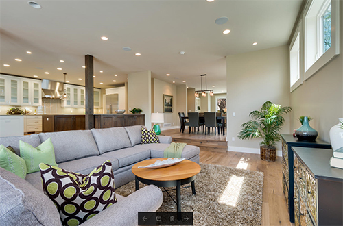 Hallmark Floors Alta Vist Malibu living room installation by Floors by Remo and Company