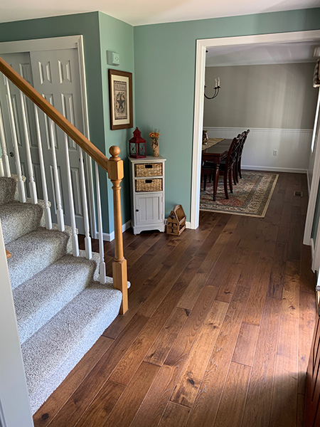 Hallmark Floors Crestline Solid Stratton Hickory entryway2 installation by Cardoza