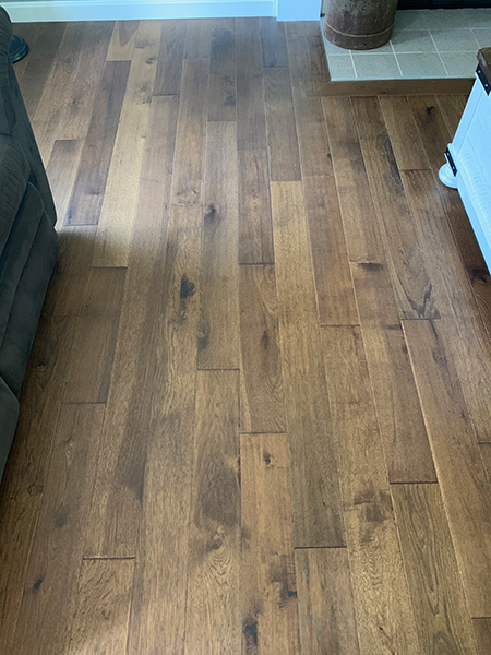 Hallmark Floors Crestline Solid Stratton Hickory installation by Cardoza