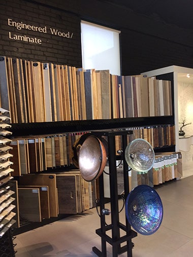 Hardwood displayed at glendale tile company