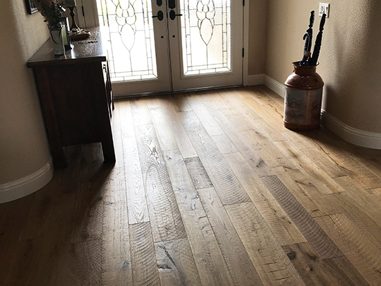 Organic Engineered 567 Chai Oak entryway installation by 916 Floors