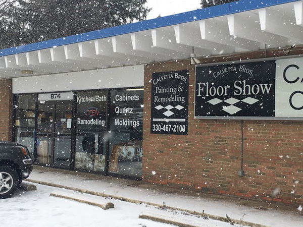 Calvetta Bros Floor Show snowy Storefront
