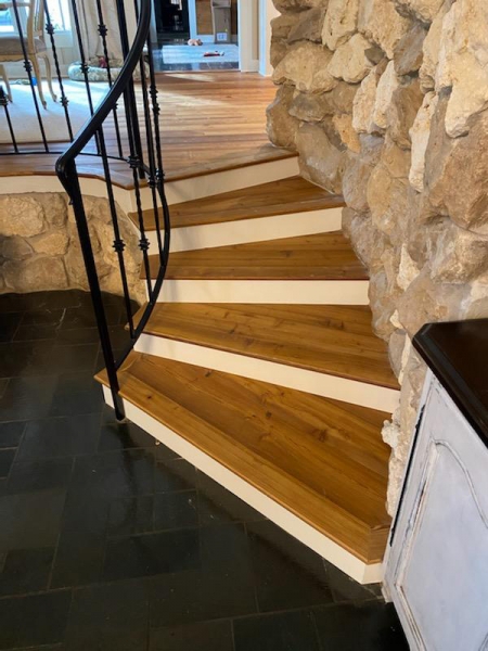 Hallmark Floors true Amber Pine stair-installation by Brian Bernards