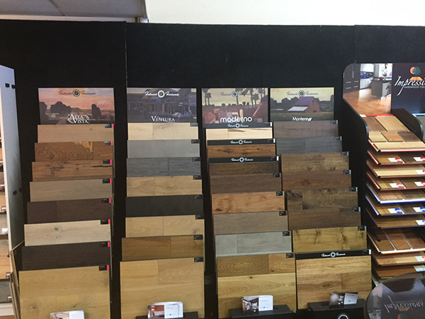 Eastern Hallmark Floors Hardwood Display at their showroom in Newport News VA