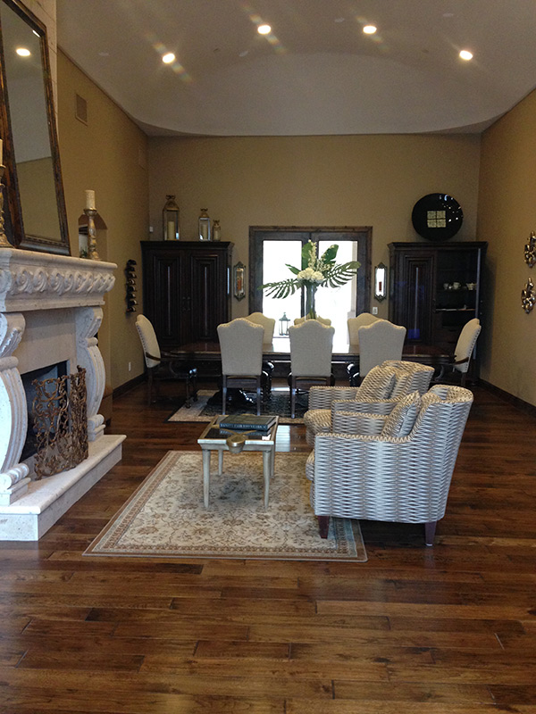 Excalibur living room installation with Hallmark Floors hardwood