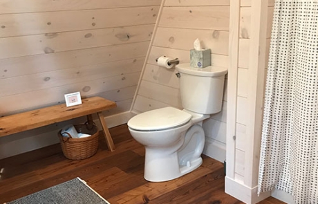 Classic Flooring home bath True Amber Pine install
