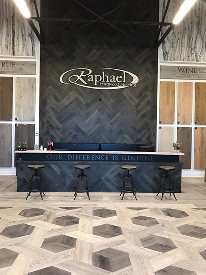 Raphael Hardwood Flooring showroom entryway