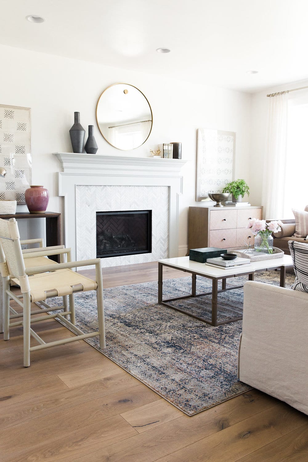 Living room with engineered wood