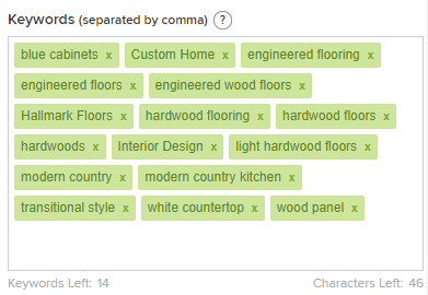 Keywords for Exposure on Houzz