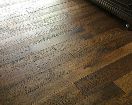 Engineered oolong Organic Hickory Hardwood Closeup by Dixie Flooring inc