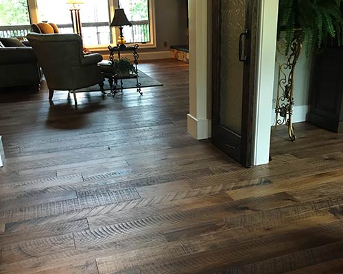 Hallway of Engineered Hickory Hardwood