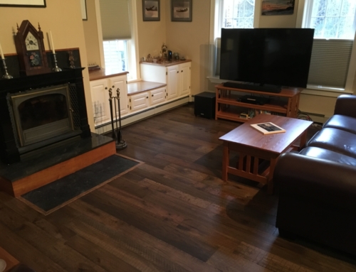 Organic Engineered 567 Oolong Hickory Living Room Installation Cape Neddick ME