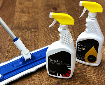 NuOil floor cleaner by Hallmark Floors cleans Nu Oil hardwood floors.