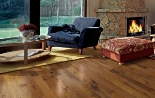 Product Crestline Solid Stratton Hickory living room by Hallmark Floors