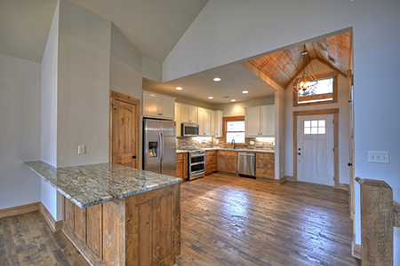 Hallmark Floors Organic Solid Tulsi Hickory cabin install by Dalton Wholesale Flooring