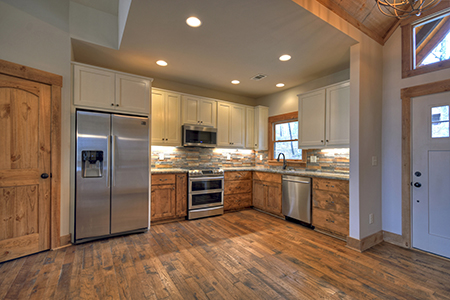 Hallmark Floors Organic Solid Tulsi Hickory kitchen and entryway install by Dalton Wholesale Flooring