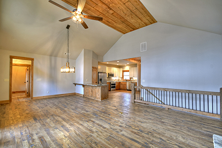 Hallmark Floors Organic Solid Tulsi Hickory living room install by Dalton Wholesale Flooring