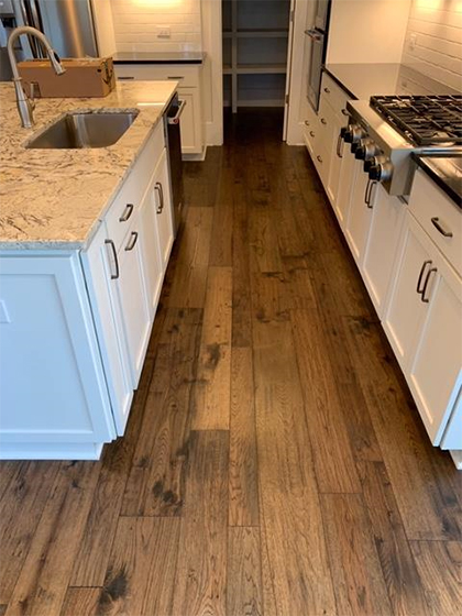 Hallmark Floors Monterey Casita American Hickory installation by Carpet Depot of Roswell GA