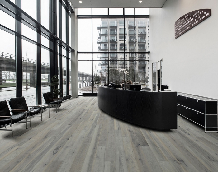 Juniper, Maple, Hardwood Floors from the True Hardwood Commercial Flooring Collection by Hallmark Floors. True Hardwood Flooring is an engineered wood floor where the color goes throughout the surface layer without using stains or dyes.