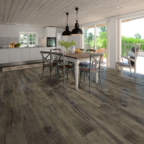 Magnolia Hickory Hardwood Floors from the True Hardwood Flooring Collection by Hallmark Floors. True Hardwood Flooring where the color goes throughout the surface layer without using stains or dyes.