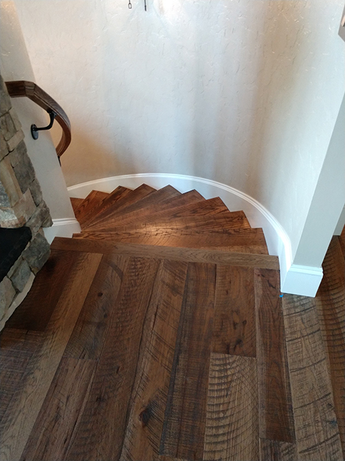 Hallmark Floors 567 Oolong stairway installation by Dixie Flooring