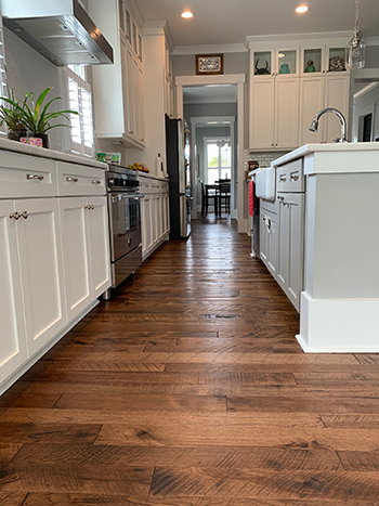 Hallmark Floors Organic Solid Moroccan Hickory kitchen install by Barefoot Floors