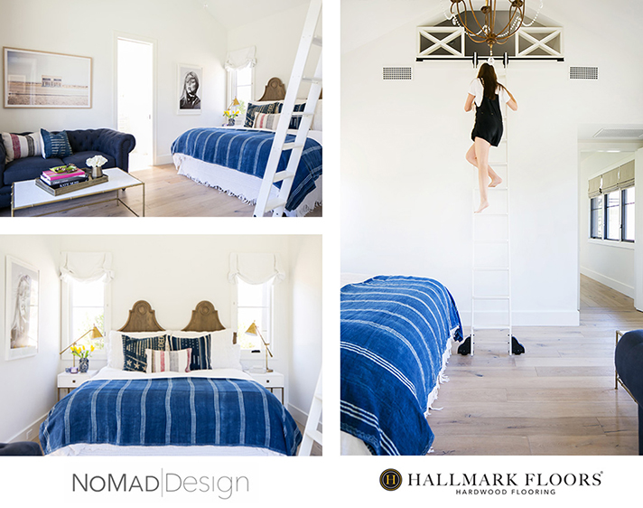 Bedroom and loft with hardwood flooring. Interior design by NoMad Design AZ. Product Balboa Hardwood