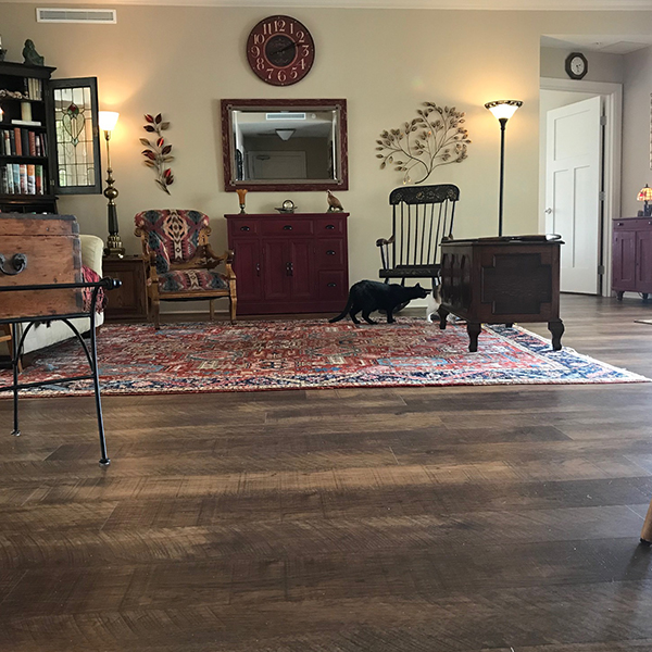 Hallmark Floor Courtier Rigid Monarch Hickory family room install in Jacksonville