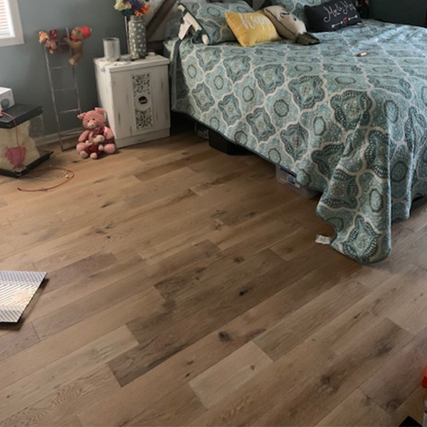 Hallmark Floors Monroe Oak bedroom install