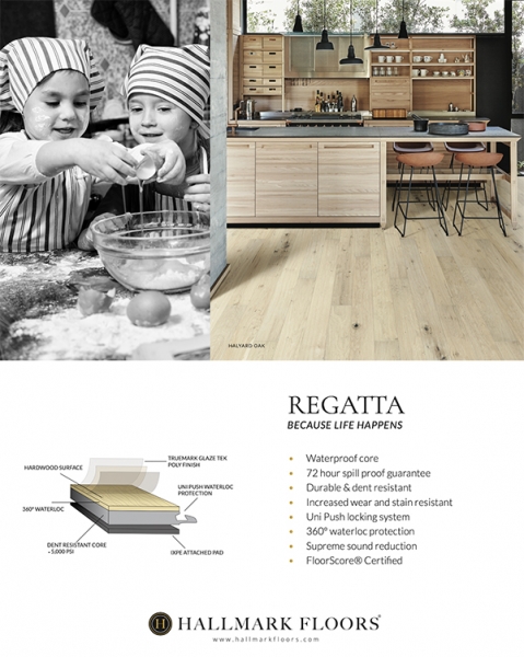 Regatta placement in interior design magazine with Hallmark Floors