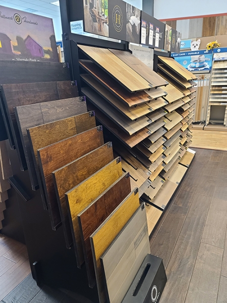 Flooring America with hallmark Floors hardwood displays