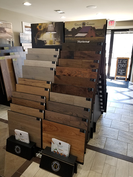 Carver Floors & Tile Hardwoods display