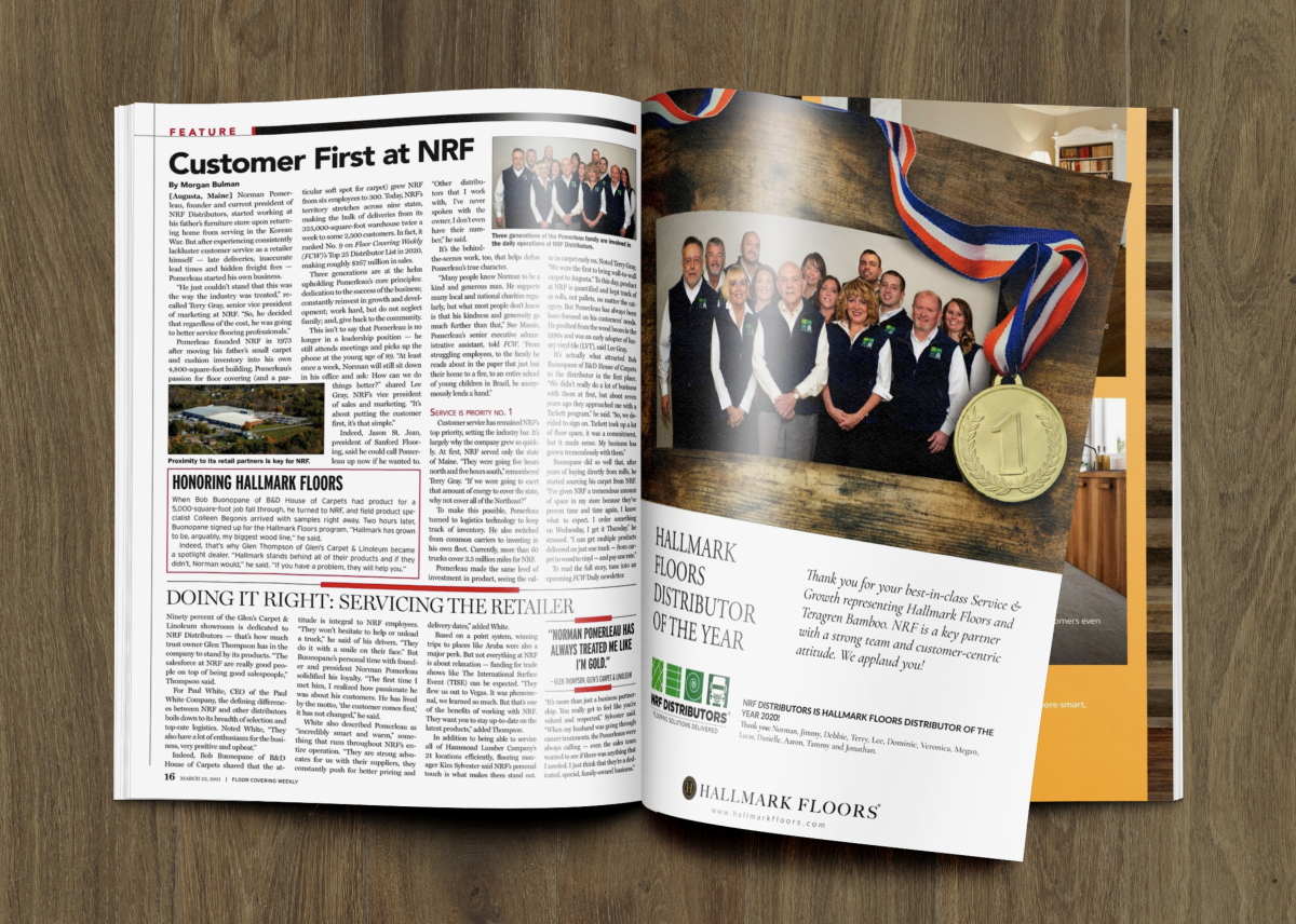 Floor Covering News Spotlights NRF Distributors Hallmark Floors