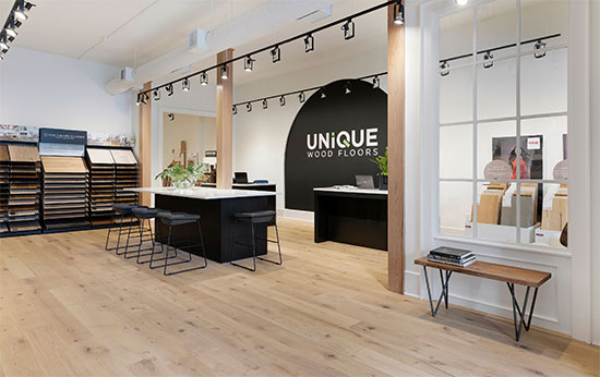 unique wood floors showroom