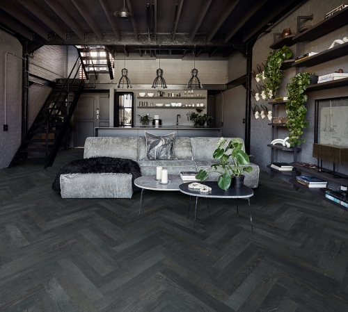 Design Emporium Herringbone Obsidian industrial chic