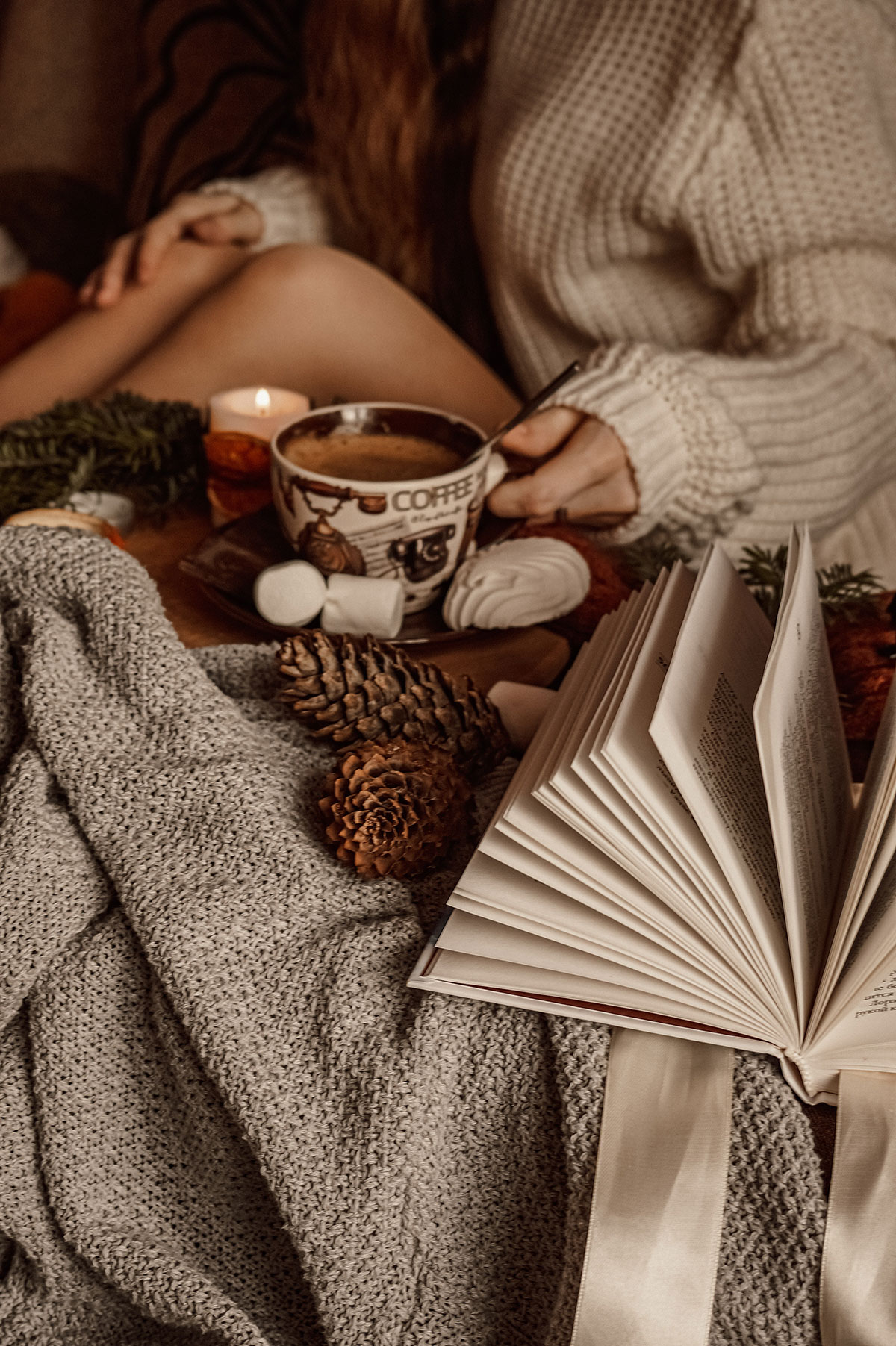 reading in a cozy setting